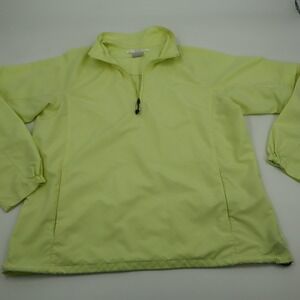 Nike‎ Golf Women L Neon Lime Green NikeFIT STORM 1/4 Zip Windbreaker 298655-393